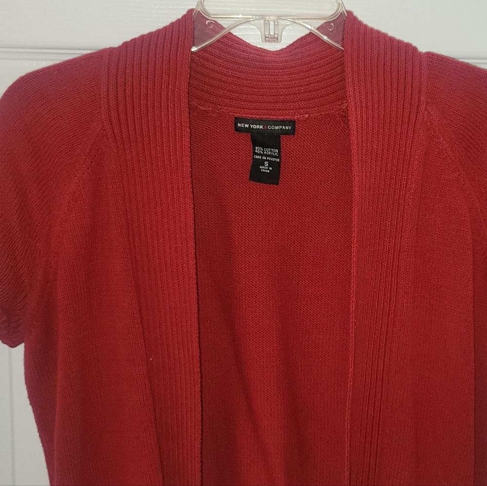 New York & Company Vibrant Red Cardigan